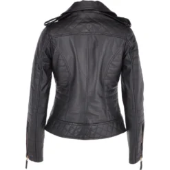 Women's Leather Biker Jacket Black/app: Targaryen -Default Template 2 womens leather biker jacket black app targaryen p3435 15031 image