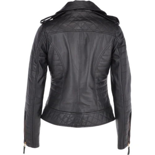 Women's Leather Biker Jacket Black/app: Targaryen -The Bridge Store womens leather biker jacket black app targaryen p3435 15031 image