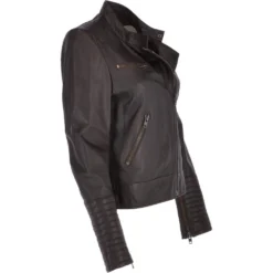 Women's Leather Biker Jacket Brown : Tavira -Default Template 2 womens leather biker jacket brown tavira p3282 14329 image