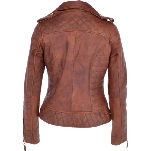 Women's Leather Biker Jacket Tan: Targaryen -The Bridge Store womens leather biker jacket tan targaryen p3436 15035 image
