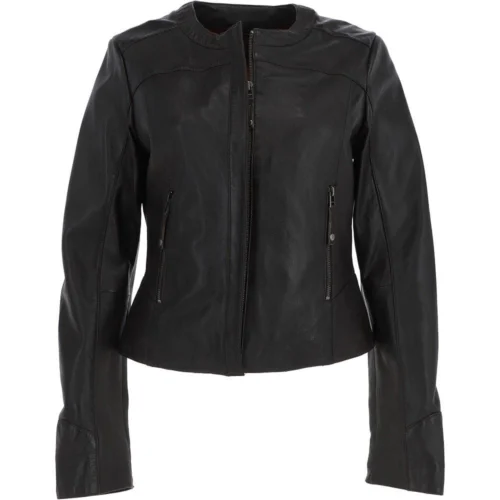 Womens Leather Jacket Brown : Jimena