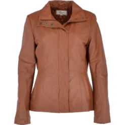Womens Leather Jacket Tan/ Nap : Juliet