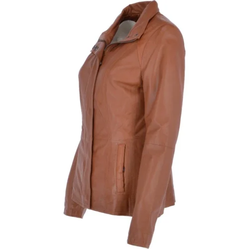 The Bridge Store -The Bridge Store womens leather jacket tan nap juliet p3265 14246 image