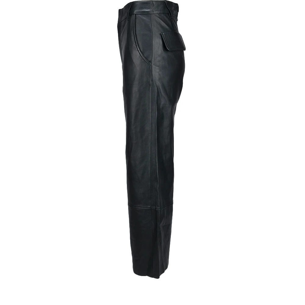 Womens Leather Jeans Black/ Nappa : Flared Pedal Pushers 5 Womens Leather Jeans Black/ Nappa : Flared Pedal Pushers - Image 3