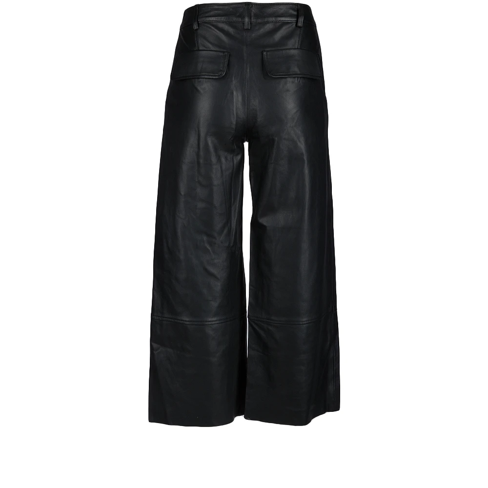 Womens Leather Jeans Black/ Nappa : Flared Pedal Pushers 6 Womens Leather Jeans Black/ Nappa : Flared Pedal Pushers - Image 4