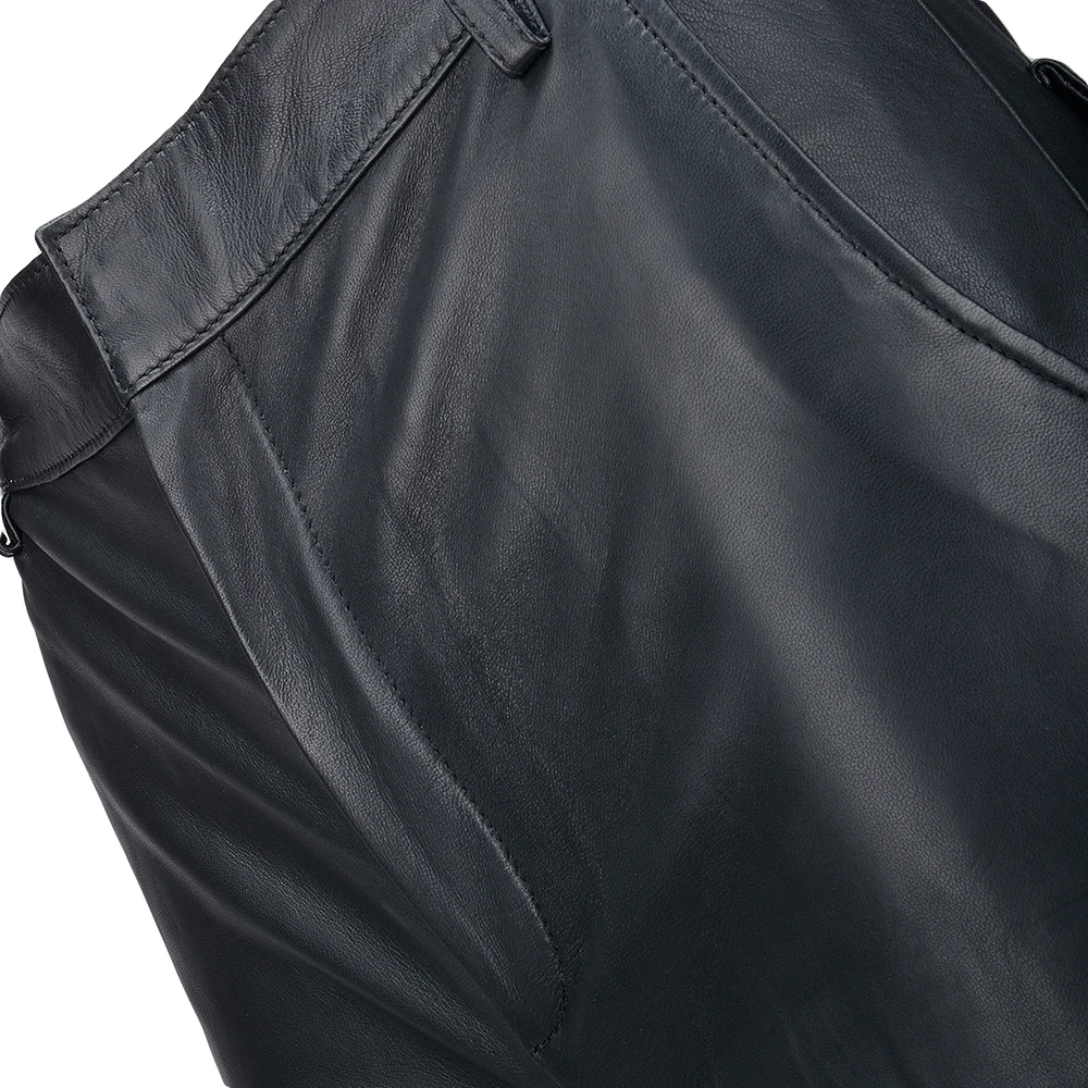 Womens Leather Jeans Black/ Nappa : Flared Pedal Pushers 7 Womens Leather Jeans Black/ Nappa : Flared Pedal Pushers - Image 5