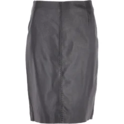 Women's Leather Pencil Skirt Black : V2 Knee
