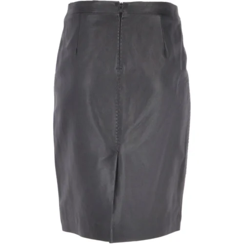 Women's Leather Pencil Skirt Black : V2 Knee 8 Women's Leather Pencil Skirt Black : V2 Knee -The Bridge Store womens leather pencil skirt black v2 knee p3337 14602 image