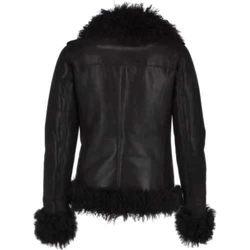 Womens Long Curly Sheepskin Suede Pilot Jacket Black : Catelyn 8 Womens Long Curly Sheepskin Suede Pilot Jacket Black : Catelyn -The Bridge Store womens long curly sheepskin suede pilot jacket black catelyn p3219 14199 image