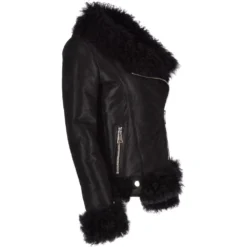 Womens Long Curly Sheepskin Suede Pilot Jacket Black : Catelyn 9 Womens Long Curly Sheepskin Suede Pilot Jacket Black : Catelyn -Default Template 2 womens long curly sheepskin suede pilot jacket black catelyn p3219 14200 image