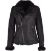Womens Luxury Shearling Jacket Black/ Blk : Alayna -Default Template 2 womens luxury shearling jacket black blk alayna p3378 14787 image