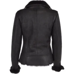 Womens Luxury Shearling Jacket Black/ Blk : Alayna -Default Template 2 womens luxury shearling jacket black blk alayna p3378 14789 image