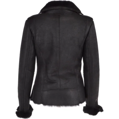 Womens Luxury Shearling Jacket Black/ Blk : Alayna 8 Womens Luxury Shearling Jacket Black/ Blk : Alayna -The Bridge Store womens luxury shearling jacket black blk alayna p3378 14789 image