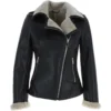 Womens Luxury Shearling Jacket Black/cream: Alayna -Default Template 2 womens luxury shearling jacket black cream alayna p5873 20823 image