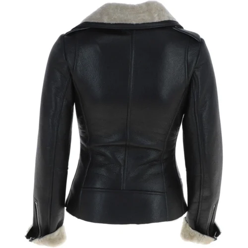 Womens Luxury Shearling Jacket Black/cream: Alayna 8 Womens Luxury Shearling Jacket Black/cream: Alayna -The Bridge Store womens luxury shearling jacket black cream alayna p5873 20825 image