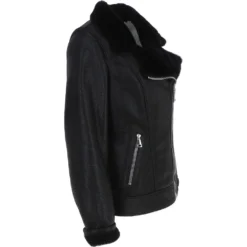 Womens Luxury Shearling Jacket Black: P-48 -Default Template 2 womens luxury shearling jacket black p 48 p5874 20830 image