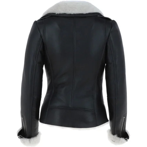Womens Luxury Shearling Jacket Black/white: Alayna 8 Womens Luxury Shearling Jacket Black/white: Alayna -The Bridge Store womens luxury shearling jacket black white alayna p6075 21726 image
