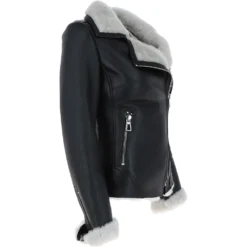 Womens Luxury Shearling Jacket Black/white: Alayna -Default Template 2 womens luxury shearling jacket black white alayna p6075 21727 image