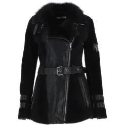 Womens Luxury Sheepskin Jacket Black: NC11