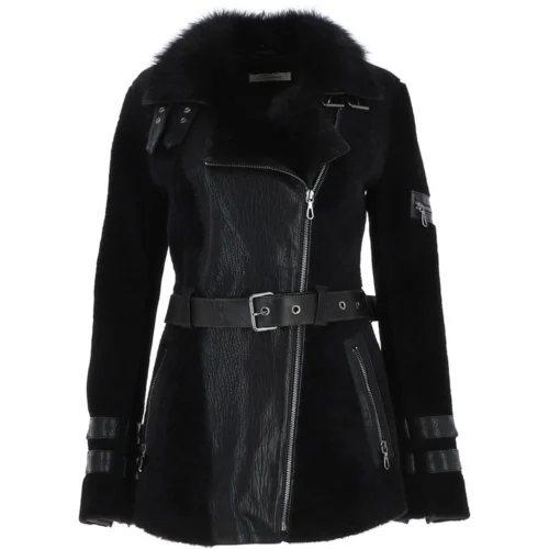 Womens Luxury Sheepskin Jacket Black: NC11