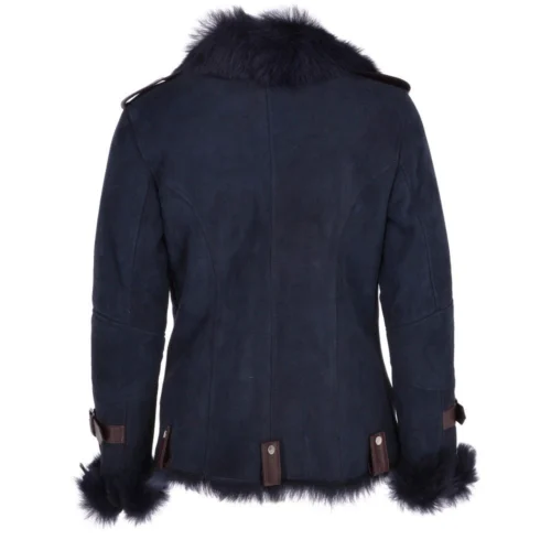 Womens Luxury Side Zip Toscana Suede Sheepskin Pilot Jacket Ombre Blue : Lyanna 8 Womens Luxury Side Zip Toscana Suede Sheepskin Pilot Jacket Ombre Blue : Lyanna -The Bridge Store womens luxury side zip toscana suede sheepskin pilot jacket ombre blue lyanna p3214 14211 image