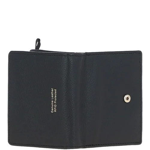 Women's Medium Leather Wallet Purse Black: S3 -The Bridge Store womens medium leather wallet purse black s3 p6715 24437 image