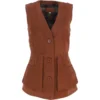 Womens Nubuck Leather Fitted Gilet Rust: Rider 1 Womens Nubuck Leather Fitted Gilet Rust: Rider -Default Template 2 womens nubuck leather fitted gilet rust rider p5780 20598 image