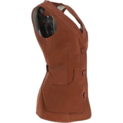Womens Nubuck Leather Fitted Gilet Rust: Rider -Default Template 2 womens nubuck leather fitted gilet rust rider p5780 20601 image