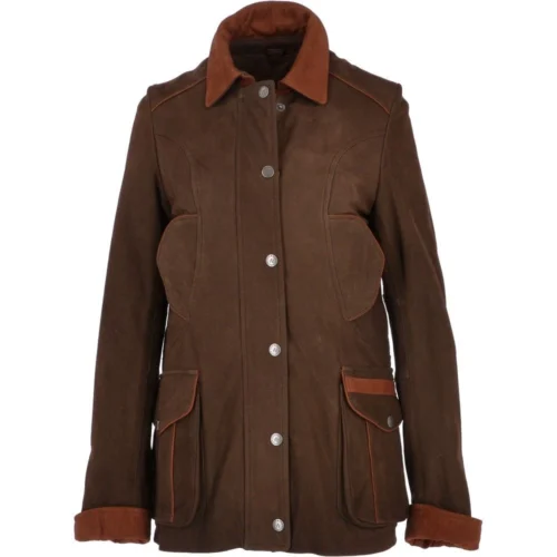 Women's Nubuck Leather Jacket Olive/Nub: Aidan