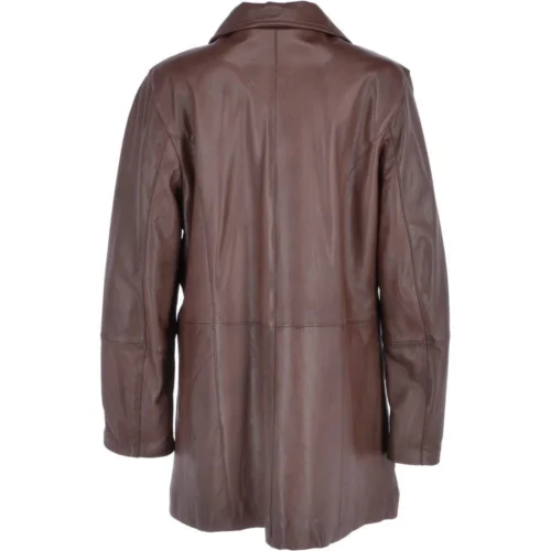 Women's Oversized Leather Coat Brown/app : Isleen -The Bridge Store womens oversized leather coat brown app isleen p3300 14396 image