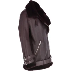 Womens Oversized Sheepskin Flying Biker Jacket Bordeaux : Khloe -Default Template 2 womens oversized sheepskin flying biker jacket bordeaux khloe p3000 13270 image