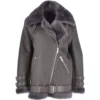Womens Oversized Sheepskin Flying Jacket Grey : Khloe -Default Template 2 womens oversized sheepskin flying jacket grey khloe p3002 13275 image