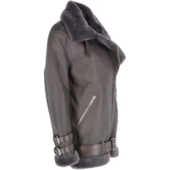 Womens Oversized Sheepskin Flying Jacket Grey : Khloe -Default Template 2 womens oversized sheepskin flying jacket grey khloe p3002 13278 image