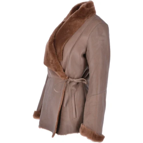 The Bridge Store -The Bridge Store womens shearling sheepskin jacket brown cassidy p2994 13252 image