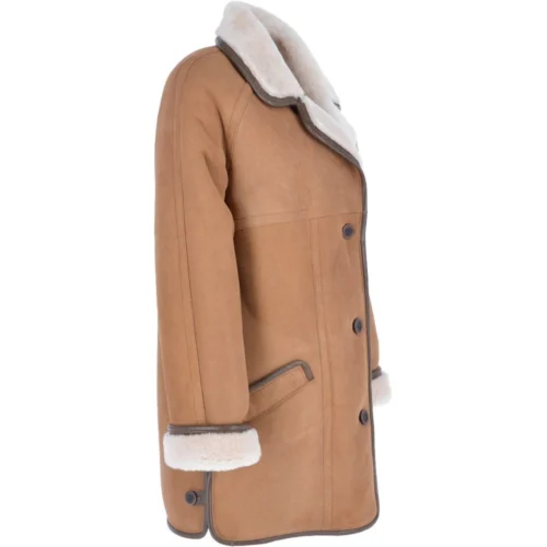 Women's Sheepskin Coat Biscuit Tan : Florence 9 Women's Sheepskin Coat Biscuit Tan : Florence -The Bridge Store womens sheepskin coat biscuit tan florence p3022 13340 image