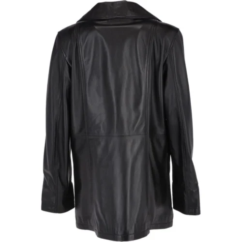 Womens Single Breasted Leather Coat Black/ddy : Eileen -The Bridge Store womens single breasted leather coat black ddy eileen p3292 14380 image