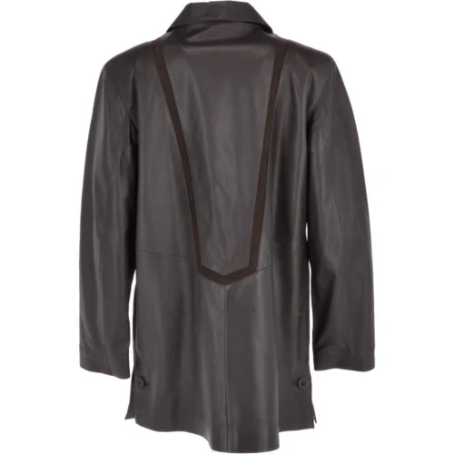 Women's Single Breasted Oversized Leather Coat Brown/ani : Fiona 8 Women's Single Breasted Oversized Leather Coat Brown/ani : Fiona -The Bridge Store womens single breasted oversized leather coat brown ani fiona p3296 14408 image