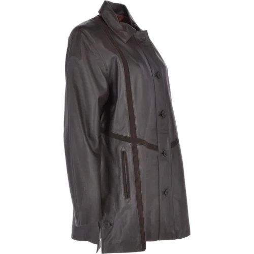 Women's Single Breasted Oversized Leather Coat Brown/ani : Fiona 9 Women's Single Breasted Oversized Leather Coat Brown/ani : Fiona -The Bridge Store womens single breasted oversized leather coat brown ani fiona p3296 14409 image