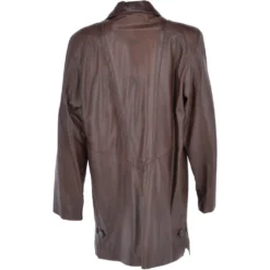 Womens Single Breasted Oversized Leather Coat Mid Brown/app : Fiona -Default Template 2 womens single breasted oversized leather coat mid brown app fiona p3298 14416 image