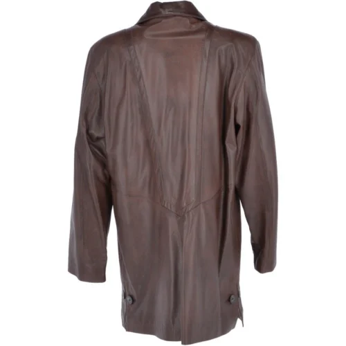 Womens Single Breasted Oversized Leather Coat Mid Brown/app : Fiona 8 Womens Single Breasted Oversized Leather Coat Mid Brown/app : Fiona -The Bridge Store womens single breasted oversized leather coat mid brown app fiona p3298 14416 image
