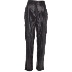 Womens Snake Print Leather Trousers Black/croc: 766