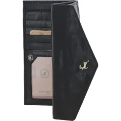 Women's Vintage Wash Large 12 Card Leather Purse Black : G-43 -Default Template 2 womens vintage wash large 12 card leather purse black g 43 p4077 17441 image