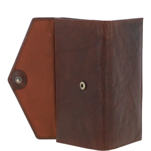 Women's Vintage Wash Large 12 Card Leather Purse Brandy : G-43 -The Bridge Store womens vintage wash large 12 card leather purse brandy g 43 p4078 17449 image