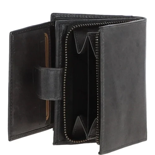 Women's Vintage Wash Leather Wallet Purse Grey: G-41 -The Bridge Store womens vintage wash leather wallet purse grey g 41 p5394 19508 image