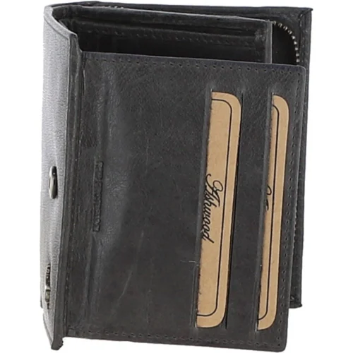 Women's Vintage Wash Leather Wallet Purse Grey: G-41 -The Bridge Store womens vintage wash leather wallet purse grey g 41 p5394 19510 image