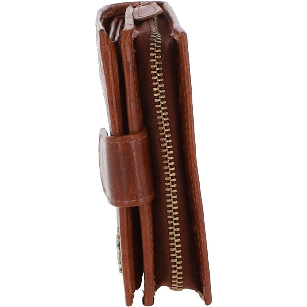 Women's Vintage Wash Leather Wallet Purse Tan : G-41 5 Women's Vintage Wash Leather Wallet Purse Tan : G-41 - Image 3